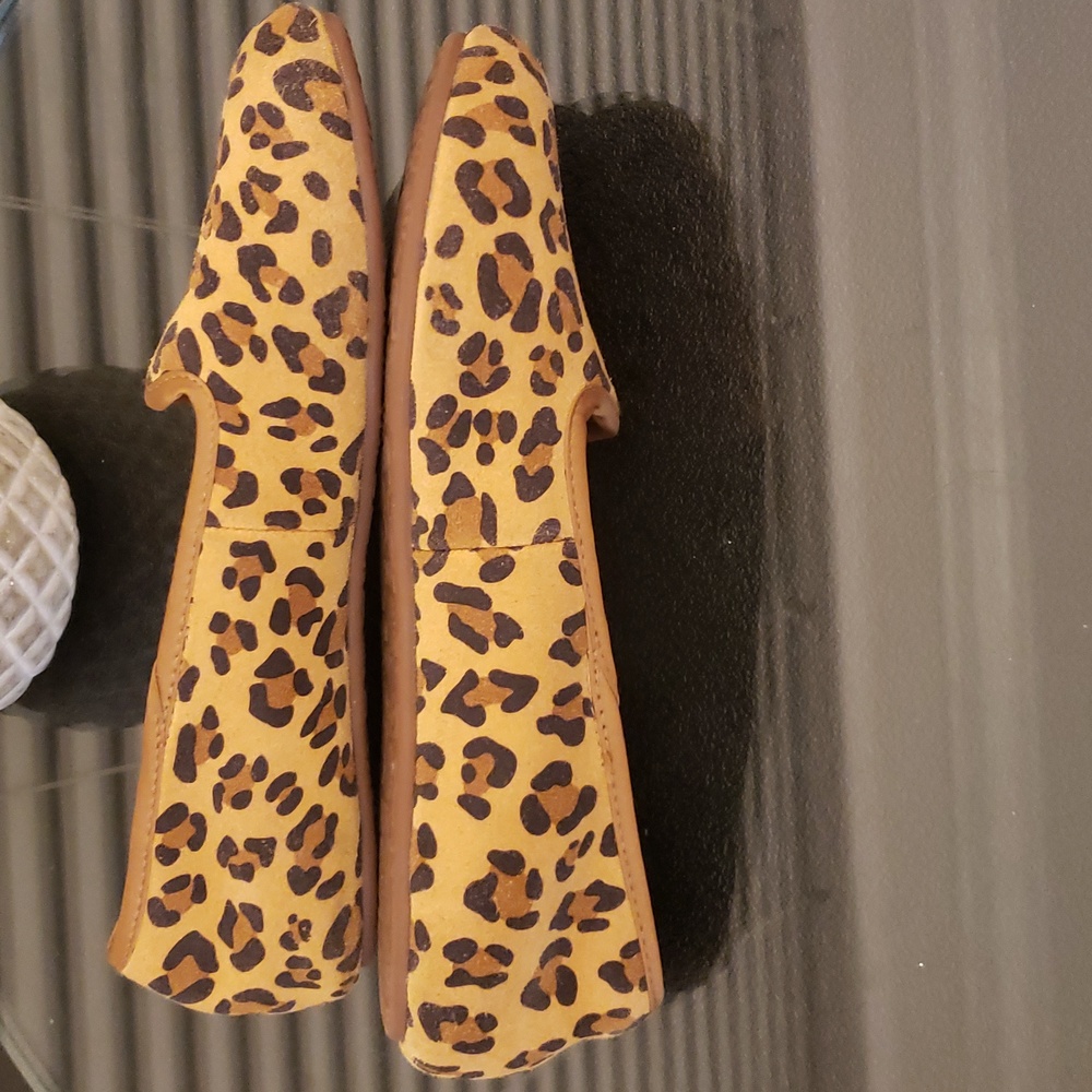 UGG Leopard Print Loafers Girl's Size 1 Leather Sheepskin Sherpa - Picture 7 of 10